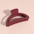 Grande pince à cheveux carrée bordeaux mat, accessoire élégant pour coiffure femme - Pince Arc / Rouge
