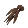Deep brown matte butterfly hair claw clip with floral leaf design for women - Three-claw Duckbill Clip Brown