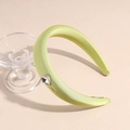 Detail of light green padded headband with heart crystal and golden metallic logo - Green