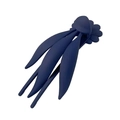 Navy blue matte leaf-shaped hair claw clip with elegant frosted finish for women - Three-claw Duckbill Clip Navy Blue