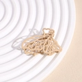 Detail of matte beige butterfly hair claw clip with elegant hollow wings on minimalist stand - Butterfly Khaki