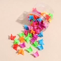 Colorful mini butterfly hair clips for kids scattered from a transparent plastic jar - Glossy Thin Butterfly / 50 Pieces / Colorful