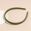 Detailed macro of dark green matte headband with braided texture and anti-slip teeth - Dark Green