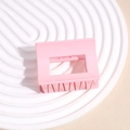 Macro view of matte pink rectangular hair claw clip with interlocking teeth on waves - Pink Small Square
