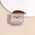 Detail of glitter Santa Claus hair claw clip with sparkling red and white finish - White Santa