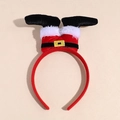 Cerchietto natalizio con gambe di Babbo Natale e stivali neri su base di tessuto - Cerchietto Gambe di Babbo Natale in Peluche