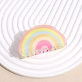 Macro shot of colorful gradient acrylic rainbow hair claw clip with fine glitter detail - Large / Rainbow
