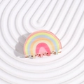 Detailed macro view of a glittery translucent acrylic rainbow hair claw clip - Small / Rainbow