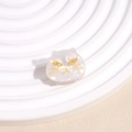 Detalle de pinza para el pelo de gato tornasolada con rasgos dorados en plato blanco - Gato Blanco Sirena