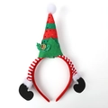 Serre-tête lutin de Noël avec chapeau à paillettes et jambes rayées pour fête cosplay - Serre-Tête Chapeau et Jambes d'Elfe