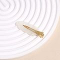 Elegante molletta in madreperla bianca con base a molla in metallo dorato per donna - Bianco Sirena Sfumato