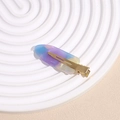 Fermaglio per capelli olografico sfumato minimalista con base in metallo dorato donna - Blu Viola Gradiente