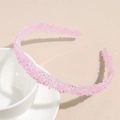 Détail d'un serre-tête rose orné de strass brillants et de cristaux élégants - Rose Strass