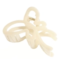 Elegant cream white butterfly hair claw clip with a glossy finish for hair styling - Apricot
