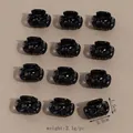Set di 12 mini mollette per capelli nere con dettagli di dimensioni e peso - Fiocco Nero
