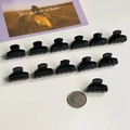 Set di 12 mini mollette per capelli in plastica nera con moneta per riferimento taglia - nero puro