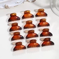 Set di 12 mini mollette per capelli ambra disposte su uno sfondo minimalista elegante - Semicerchio Marrone