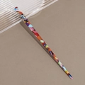 Palillo para el pelo artístico de acetato con patrones jaspeados de colores - Serie Roja Multicolor