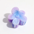 Macro shot of marble gradient floral claw clip with polished blue and purple finish - 4cm Purple Flower Claw