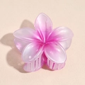 Elegant matte pink translucent lily flower hair claw clip with a resin gradient finish - Gradient Deep Pink