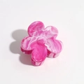 Detailed view of the pink and white marble texture on a floral hair claw clip - 4cm Rose Red Flower Claw