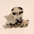Macro di mini pinza per capelli tartarugata con dettaglio a molla in metallo dorato - 4.2cm Leopardo Beige Nero
