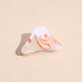 Detalle de la pinza para el pelo Monte Fuji con punta blanca y textura de mármol naranja - Mármol Beige