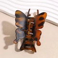 Large matte tortoiseshell leopard print butterfly hair claw clip with strong metal spring - Large Size Brown
