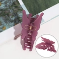 Elegant purple matte butterfly claw clip with strong metal spring and inner teeth detail - Matte Purple Butterfly