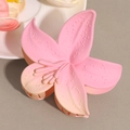 Détail de la pince à cheveux lys mate avec dégradé rose et texture antidérapante en relief - Rose Nude Dégradé Frangipanier