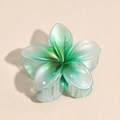 Elegant matte green gradient lily flower hair claw clip with pearlescent finish - Gradient Green