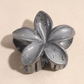 Elegant grey lily hair claw clip with artistic black and white ink splash pattern - Style A Grey