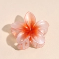 Elegant orange-pink gradient lily flower hair claw clip with a matte finish - Gradient Orange
