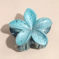 Elegant blue lily flower hair claw clip with matte finish and ink splatter texture - Ink Sky Blue