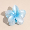 Elegant light blue frosted lily flower hair claw clip with a pearlescent resin finish - Gradient Sky Blue