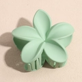 Elegant light green frangipani flower hair claw clip in matte finish for bun styles - Matte Light Green
