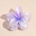 Elegant purple matte flower hair claw clip with pearlescent gradient lily design - Gradient Violet