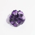 Detailed top view of a 3D purple flower resin hair claw clip with delicate petal textures - Purple Sakura