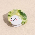 Pinza para el pelo con forma de col china animada con cara sonriente y degradado en verde - Col china