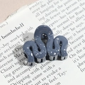 Macro detail of wave-shaped grey-blue hair claw with silver ink splatter art texture - Wavy Line / Gray Blue (Splash Ink)