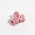 Close-up of pink wave-shaped hair clip with silver glitter and resin finish - Wavy Line / Pink (Splash Ink)