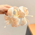 Eleganter Haarklammer mit Lilien-Farbverlauf in Aprikose und Orange für Damen - Orange