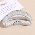 Dettaglio del fermaglio francese vintage con elegante motivo floreale mandala blu - Beige Chiaro Blu