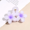 Détail de la pince à cheveux élégante en acrylique violet dégradé avec ressort doré - Mauve Clair