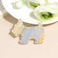 Macro de pinza para pelo de perro en acetato con diamantes de imitación y brillo perla - Azul Amarillo Radiante