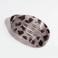 Pince à cheveux ovale plate avec motif écaille de tortue et design ajouré - Léopard Gris