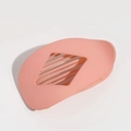 Pince à cheveux ovale plate rose mat avec découpe en losange pour coiffure élégante - Rose