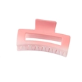 Detailed close-up of pink gradient matte rectangular hair claw clip for women - 9CM Sakura Pink - Rectangular
