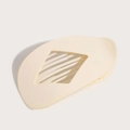 Pince à cheveux ovale beige crème chic avec fini mat et design ajouré tendance - Blanc Cassé
