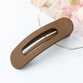 Pinza para el pelo ovalada marrón mate para mujer con diseño hueco minimalista moderno - Pinzas de pelo pico de pato / Camel